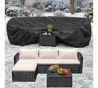 AJALGZ Outdoor Furniture Covers Waterproof 130x50x100cm/LxWxH Outdoor Rectangular Garden Sofa Cover Heavy Duty Rip Proof 420D Oxford Cover for Furniture Sets Patio Table, Black