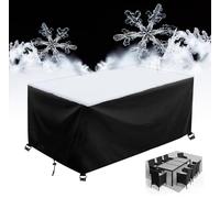 AJALGZ Outdoor Furniture Covers Waterproof 190x85x110cm/LxWxH 420D Heavy Duty Oxford Fabric Patio Set Cover Rattan Sofa Rectangular Garden Table Cover for Garden Furniture Table Chair Set