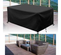 AJALGZ Outdoor Furniture Covers Waterproof 350x250x90cm/LxWxH 420D Heavy Duty Black Oxford Fabric Garden Sofa Cover Patio Rattan Furniture Covers with Close Straps and Drawstring