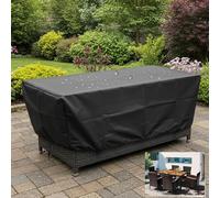 AJALGZ Outdoor Furniture Covers Waterproof Outdoor Rectangular Garden Table Cover Heavy Duty Rip Proof 420D Oxford Black Cover for Furniture Sets Patio Table - 260x230x75cm/LxWxH