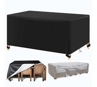 AJALGZ Rectangular/Square Table Cover Outdoor Patio Set Cover 145x65x80cm/LxWxH Large Garden Covers for Furniture 420D Heavy Duty Oxford Fabric Large Patio Furniture Covers with Windproof Buckles