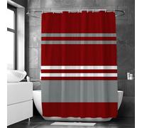 AJALGZ Red White Grey Fashion Striped Shower Curtain, Modern Simple Hotel Bathroom Decorative Partition Curtain WxL:110x155cm/43''x61'' Bath-Shower-Curtain