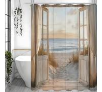 AJALGZ Scenery by the Seaside at Sunset Shower Curtain Washable Dirt-Resistant Waterproof Polyester Bath Curtain(105x190cm/Height)