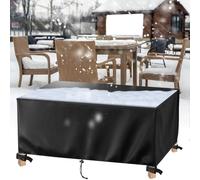 AJALGZ Waterproof Covers for Garden Furniture Rain Snow Covers Outdoor&Indoor Patio Table and Chairs Cover Heavy Duty 420D xford Rectangular/Square, Black - 180x180x85cm/LxWxH