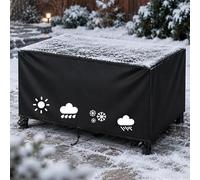 AJALGZ Waterproof Garden Furniture Cover 210x110x77cm - Heavy-Duty Rectangular/Square Patio Table Set Cover, Weather-Resistant Outdoor Protective Tarpaulin Snowproof, Windproof, Black