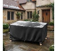 AJALGZ Waterproof Garden Furniture Cover for Cube/Rectangle Rattan Table Set, 210x119x78 cm Tear Resistant 420D Oxford Anti-UV, Windproof Patio Furniture Cover Easy to Secure, Black
