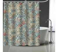AJALGZ William Morris Floral Design Modern Fabric Bathroom Shower Curtains Art Design Print Curtain WxL:47"x72"/120x183cm Bathroom-Shower-Curtain