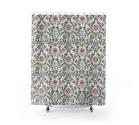 AJALGZ William Morris Style Shower Curtain Sage Green Botanical Art Vintage DesignBathroom Decor(180x230cm/Extra Long)