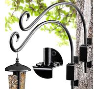 AJART Bird Feeder Hanger of Swivel Hanging Plant Bracket for Outdoor(Black) More Suitable for Outside birdhouses Plant Hooks (12"-2PCs)