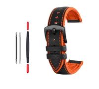 AJASMKLX 24MM Nylon Silicone Watch Strap Fit For Casio Fit For PROTREK PRW-6600 PRG-600Y PRG-650 PRG-600 5497 Canvas rubber Men Watchabnd Accessories(S1 black pin clasp)