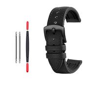 AJASMKLX 24MM Nylon Silicone Watch Strap Fit For Casio Fit For PROTREK PRW-6600 PRG-600Y PRG-650 PRG-600 5497 Canvas rubber Men Watchabnd Accessories(S3 black pin clasp)