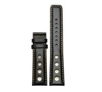AJASMKLX Leather bracelet Fit For Tissot 1853 Sports Watchband Fit For Racing PRS516 T91 1853 Top layer cowhide 20mm Fit For chopin strap accessories(Black-d-no clasp)