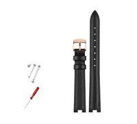 AJASMKLX Leather Watch band 14x5mm 16x10mm 12x5mm Fit For Gucci GC YA141401 YA141505 Bracelet Notched Watch Strap Women Watch chain(Blak rose Gold,16x10mm)