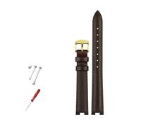 AJASMKLX Leather Watch band 14x5mm 16x10mm 12x5mm Fit For Gucci GC YA141401 YA141505 Bracelet Notched Watch Strap Women Watch chain(Brown gold,14x5mm)