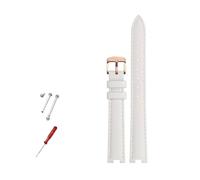 AJASMKLX Leather Watch band 14x5mm 16x10mm 12x5mm Fit For Gucci GC YA141401 YA141505 Bracelet Notched Watch Strap Women Watch chain(White rosegold,16x10mm)