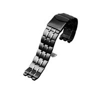AJASMKLX Metal Stainless Steel Watchband Bracelet Fit For Swatch YGS749G YCS Yas YGS IRONY Ceramic Men Women Watch Chain Strap 17mm 19mm 21mm(SWQ-G27-black,21mm)