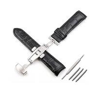 AJASMKLX Watch accessories leather strap Fit For Tissot strap 22mm23mm24mm1853 library T035 men's leather black T610028591 watch men band(Black silver buckle,22mm)