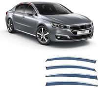 AjaxCat Wind Deflectors For Peugeot 508 MK1-W23 2010-2016 2017 2018 - Keep Your Car Ventilated in Rain - Reduce Wind Turbulence