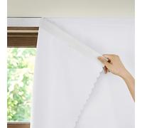 AJAZZ Adhesive Roman Shades Style Curtains, Stick On Blackout Blind, Guest Bedroom Kitchen, 59" W X 59" L, White, 1 Panel