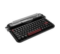 AJAZZ AF84 Wireless Typewriter Keyboard, Cute Retro Aesthetic Design with Integrated Stand for Tablet, Phone, Mixed color Retro Round Keycaps, 2.4Ghz Wireless/Bluetooth for Table,/PC/Win/Mac (Black)