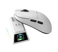AJAZZ AJ159-APEX Wireless Mouse 2.4G Wired BT|RGB Magnetic Screen Charging Dock|Lightweight|42K Optical Tracking|400mAh Battery |PAW3950APEX Sensor