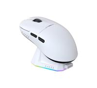 AJAZZ AJ159 PRO Wireless Gaming Mouse, Equipped with PAW3395 Sensor and Magnetic Base, 26K DPI, 2.4G/USB-C/BT Support, 400 mAh Battery, Lightweight 56 g Design, RGB Backlighting Effects, White