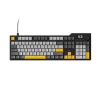 AJAZZ AK35I V3 104-Key Full Size Wired Gaming Keyboard with Multimedia Buttons and Knob Control | Five Layer Pad | OEM Profile PBT Keycaps | Keyboard