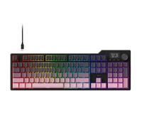 AJAZZ AK35I V3 104-Key Full Size Wired Gasket Mount Gaming Keyboard with Multimedia Buttons & Knob Control | Five Layer Pad | OEM Profile PBT Keycaps | White Backlit Custom Keyboard