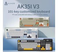 AJAZZ AK35I V3 104-Key Full-Size Wired Mechanical Gaming Keyboard with Multimedia Buttons(Avocado) Gray beige orange
