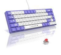 AJAZZ AK680 65% Wired Hotswap Mechanical Keyboard,68-Key Portable Anti-Ghosting Gaming Keyboard,Mixed Rainbow Backlit Programmable,EVA Sandwich,Ergonomic Design,Sleeve Red Switch for MAC/WIN-Purple