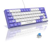 AJAZZ AK680 65% Wired Hotswap Mechanical Keyboard,68-Key Portable Anti-Ghosting Gaming Keyboard,Mixed Rainbow Backlit Programmable,EVA Sandwich,Ergonomic Design,Sleeve Blue Switch for MAC/WIN-Purple