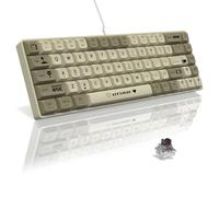 AJAZZ AK680 65% Wired Hotswap Mechanical Keyboard,68-Key Portable Full-key Anti-Ghosting Gaming Keyboard,Mixed Rainbow Backlit Programmable,EVA Sandwich,Ergonomic,Sleeve Brown Switch for MAC/WIN-Grey