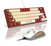 AJAZZ AK680 Mechanical Gaming Keyboard and mouse Combo Hot-Swappable PBT Keycaps RGB Backlit Full Keys Programmable Anti-Ghosting USB-C Wired 60% Ultra-Compact Mini Wired Keyboard for Windows PC Mac R