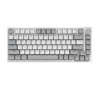 AJAZZ AK820 75% Wired Mechanical Keyboard, QWERTY US layout, Gasket Mount, Hot-Swappable Linear Switches, Gasket Mount, White Backlight, 83 Keys with CNC Volume Knob, Poron Foam, OEM Profile PBT Keyca
