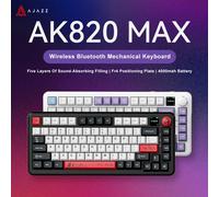 Ajazz AK820 MAX 75% Mechanical Keyboard, Magnetic Keyboard with Screen and Knobs, RGB Bluetooth/Wired/ Wireless Gaming Keyboards Yellow-Fish Switch