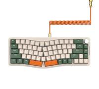 AJAZZ AKS068 Wired Mechanical Gaming Keyboard with Coiled USB C Cable,Gasket Mounted Alice 68 with CNC Knobs,Hot-Swap Blue Switch,VIA Programmable Driver,RGB backlight,PBT keycaps,for WIN/MAC-Green