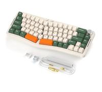 AJAZZ AKS068PRO 65% Wireless Mechanical Gaming Keyboard with Coiled Cable,68-Key Alice-Layout BT5.0/2.4G/Wired,RGB Hotswap Linear Switch,VIA Programmable with CNC Knob,Gasket Mount for Win/Mac-Green