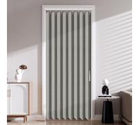 AJAZZ Magnetic Pleated Folding Shower Accordion Closet Door Curtain - Invisible, Bedroom/Living Room Doorway (Gray, 42" W x 78" L) + Rod