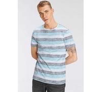 AJC Striped Crew Neck T-Shirt White Patterned