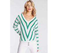 AJC Striped V-Neck Jumper Green