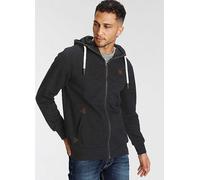 AJC Zip Through Colour Contrast Drawstring Hoodie Anthracite