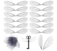 Ajcotahm 100 Pcs Dragonfly Wings Charms, Artificial Dragonfly Wing Decoration for Flying Keys Earring Pendant Jewelry Making DIY Crafts Home Decor