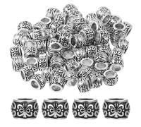 Ajcotahm 100 PCS Spacer Beads Large Hole Beads Antique Silver Tibetan Bead Spacers with Bead Box for Jewelry Making Necklace Bracelet DIY Craft Supplies