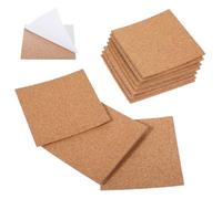 Ajcotahm 24 PCS Self-Adhesive Cork Coasters - 4X4 Inch Square Cork Mats with Strong Adhesive Backing for DIY Crafts, Heat Insulation, Table Protection