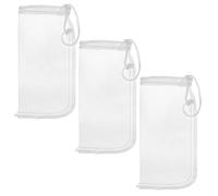 Ajcotahm 3 Pcs Aquarium Filter Media Bags, 180μm Aquarium Fine Mesh Bag with Drawstring 7.5 x 3.5 Inch Reusable Nylon Media Bags for Fish Tank