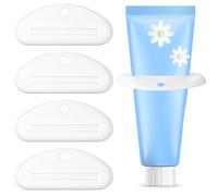 Ajcotahm 5PCS Plastic Toothpaste Tube Clip Dispenser White Toothpaste Squeezer for Bathroom Cream Cosmetics Paint