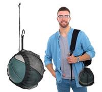 Ajcotahm Ball Bags Mesh Single Ball Storage Bag with Zipper Pocket, Drawstring Sling Backpack Carry Bag for Carrying Basketball Soccer Volleyball Rugby