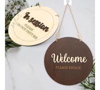 AJDVART Therapist Office Sign - 10in Double-Sided 'In Session'/Welcome Sign for Therapy/Counseling/Massage Studios