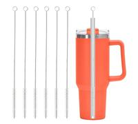 Ajedrmy Straw Cleaner Brush for Stanley, 6Pcs Reusable Extra Long Straw Cleaner for 40/30/20 oz Stanley Mug, 10mm Wide Drinking Straw Cleaning Brush for Sippy Cup, Water Bottle and Tubes