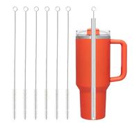 Ajedrmy Straw Cleaner Brush for Stanley, 6Pcs Reusable Extra Long Straw Cleaner for 40/30/20 oz Stanley Mug, 10mm Wide Drinking Straw Cleaning Brush for Sippy Cup, Water Bottle and Tubes